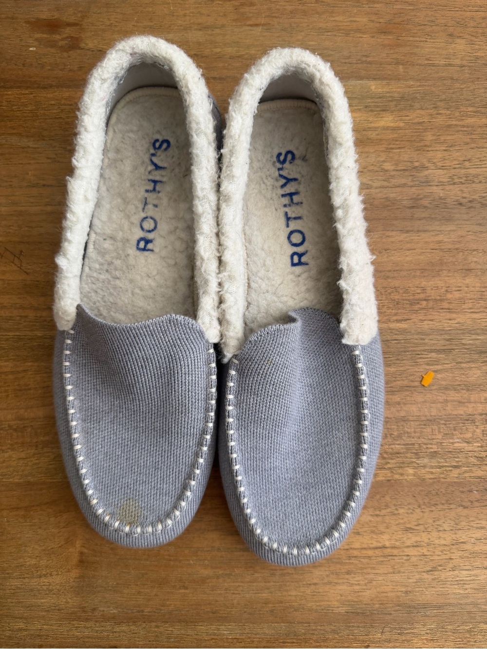 Rothy's Tan & Light Blue Slip-On Flats